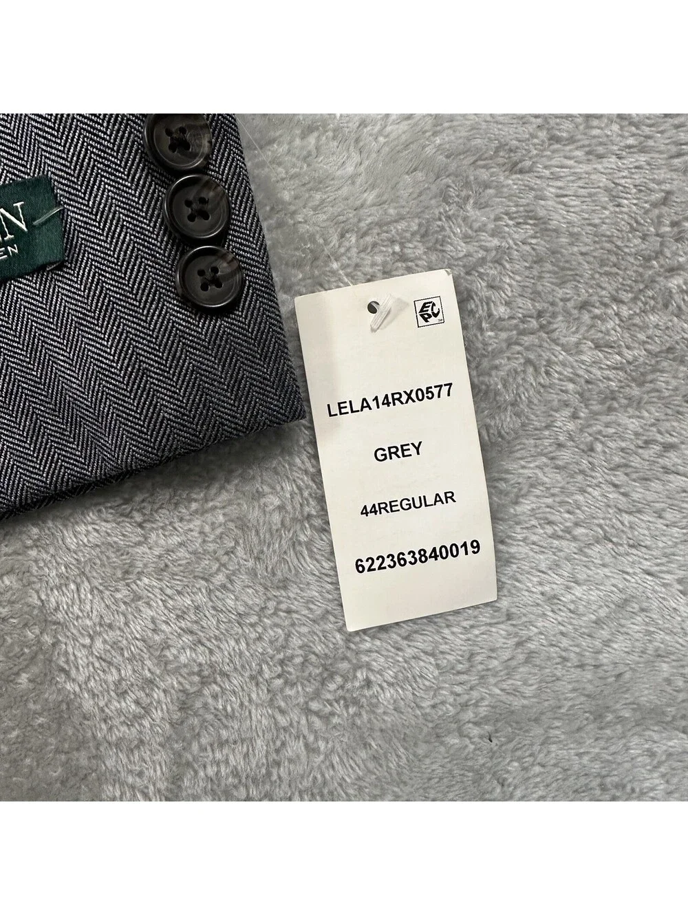 NWT Lauren Ralph Lauren Blazer Mens 44R Grey Gray Sport Coat Herringbone Formal